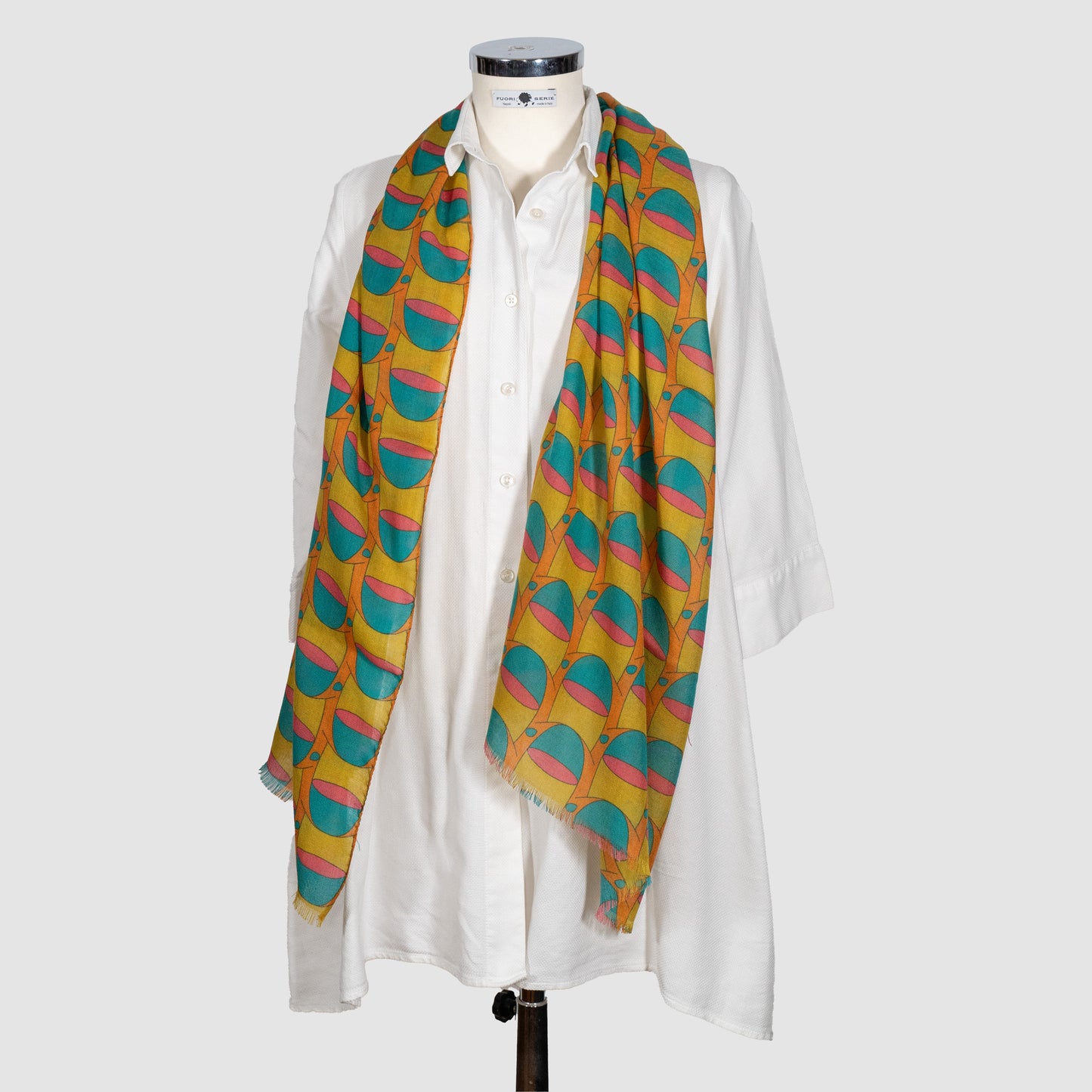 SCIARPA 100% LANA NA' TAZZULELLA 'E CAFE' BIG "MUSTARD YELLOW"