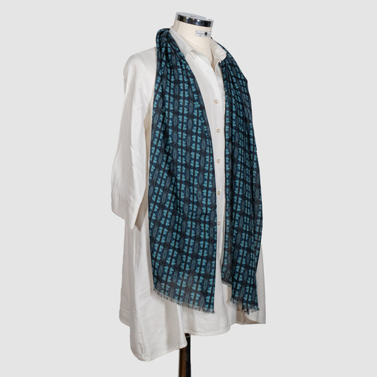 SCIARPA 100% LANA FARAGLIONI BLUE