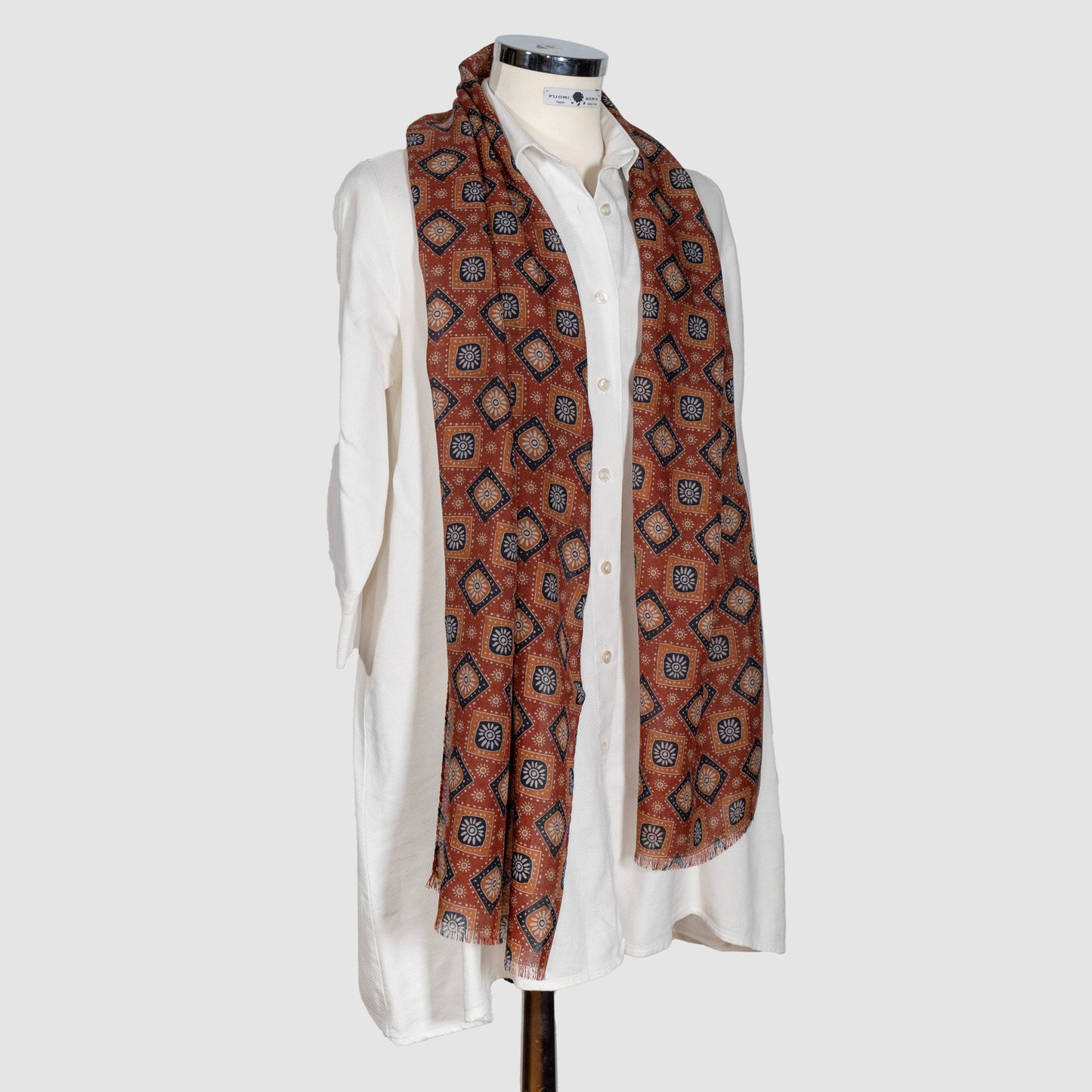 SCIARPA 100% LANA THE SUN IN THE SQUARE BROWN