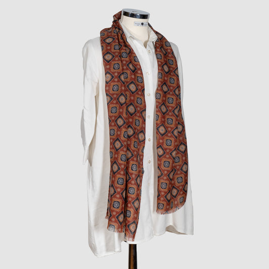 SCIARPA 100% LANA THE SUN IN THE SQUARE BROWN