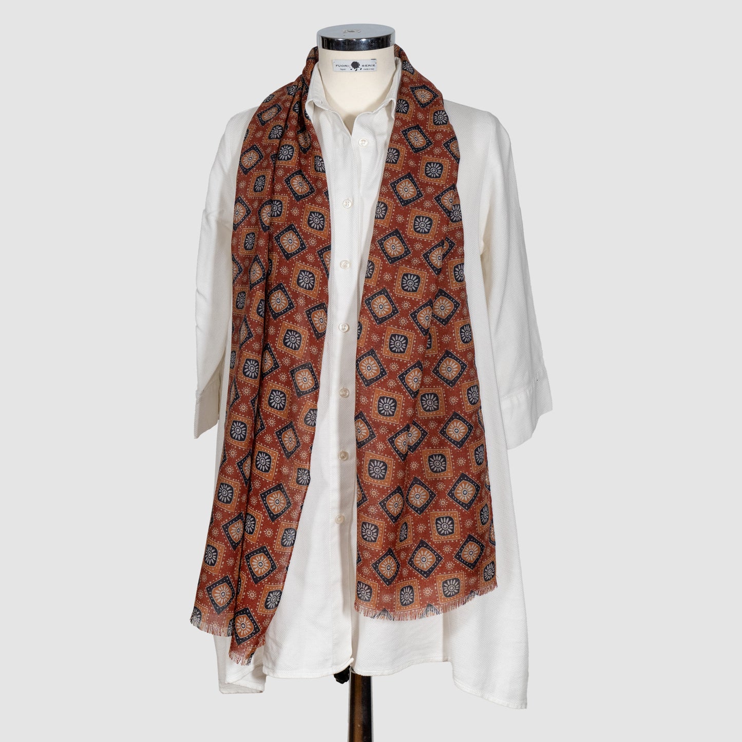 SCIARPA 100% LANA THE SUN IN THE SQUARE BROWN