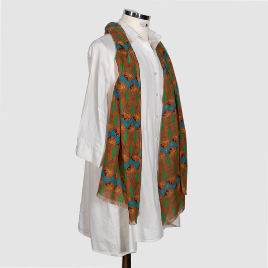 SCIARPA 100% LANA LA GINESTRA SUL VESUVIO LIGHT BROWN