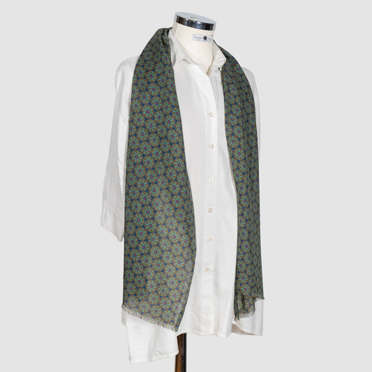 SCIARPA 100% LANA EVVIVA GREEN AND BLUE