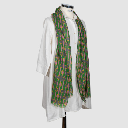 SCIARPA 100% LANA PRESI NELLA RETE GREEN