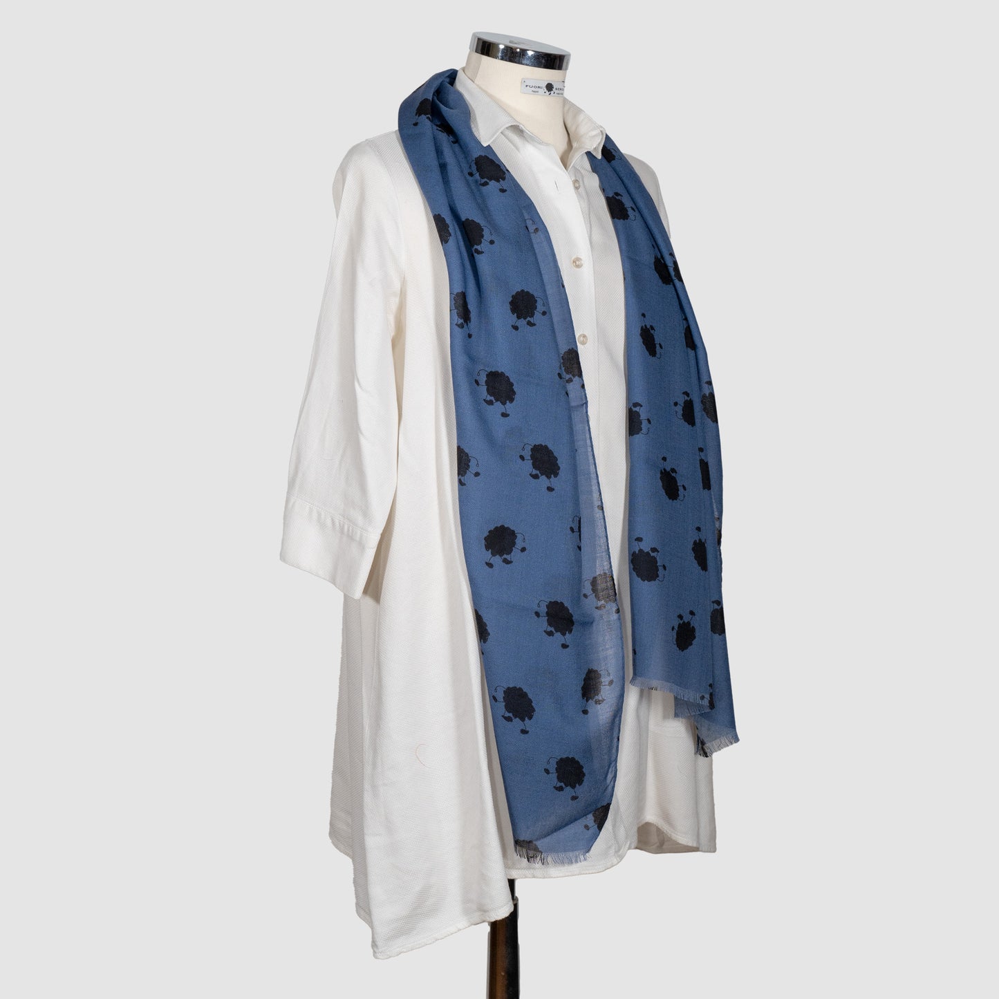 SCIARPA 100% LANA FUORISERIE BLUE