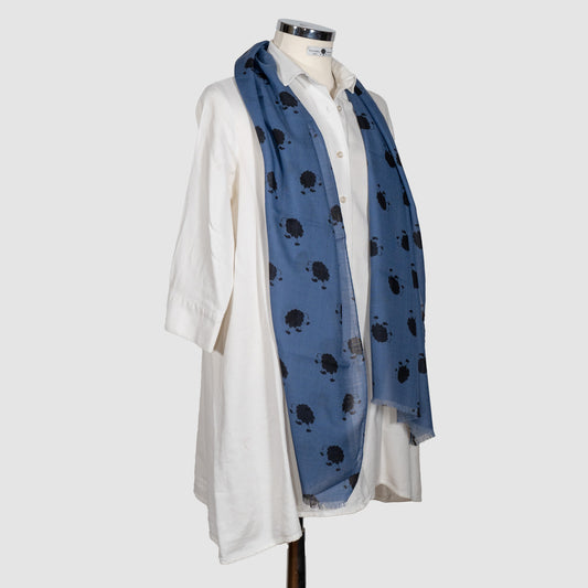 SCIARPA 100% LANA FUORISERIE BLUE