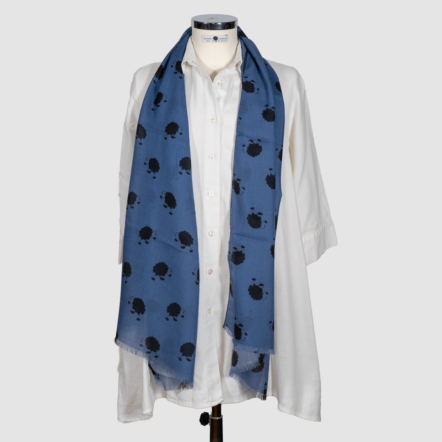 SCIARPA 100% LANA FUORISERIE BLUE