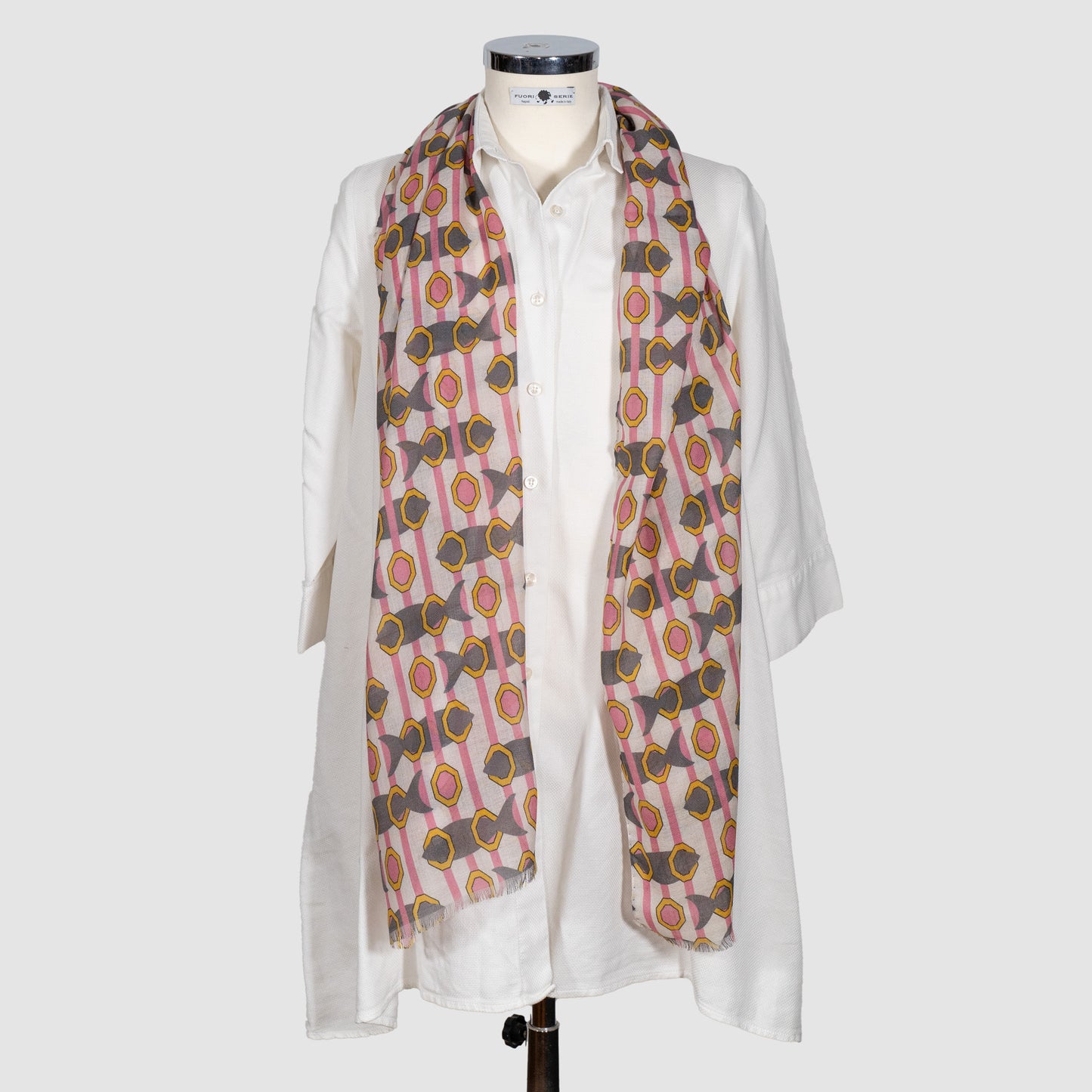 SCIARPA 100% LANA PRESI NELLA RETE ROSE