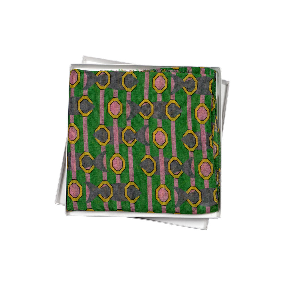 SCIARPA 100% LANA PRESI NELLA RETE GREEN