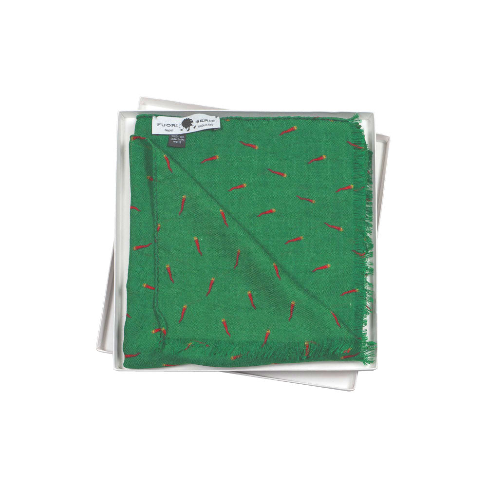 SCIARPA 100% LANA PORTAFORTUNA GREEN