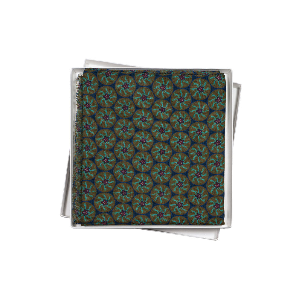 SCIARPA 100% LANA EVVIVA GREEN AND BLUE