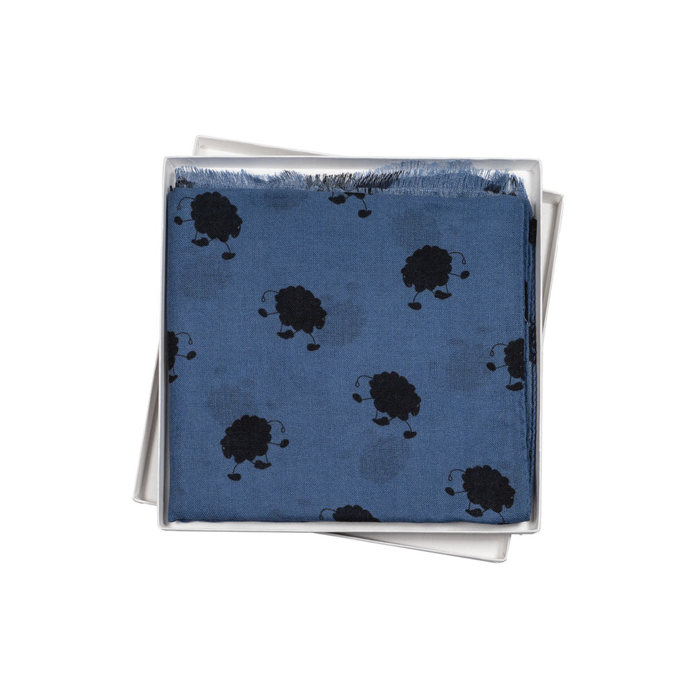 SCIARPA 100% LANA FUORISERIE BLUE