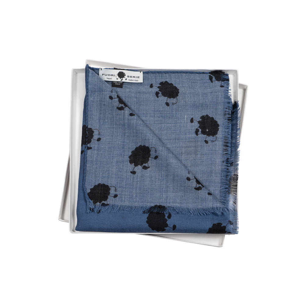 SCIARPA 100% LANA FUORISERIE BLUE