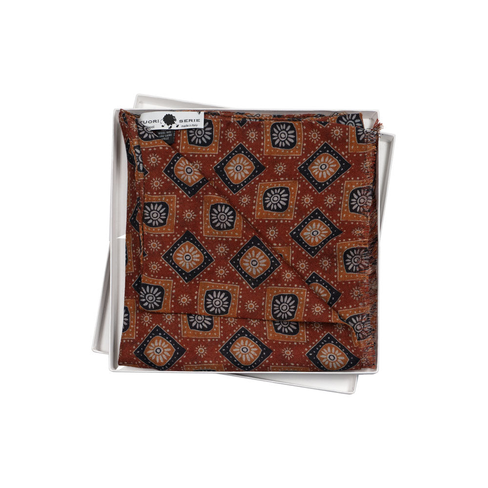 SCIARPA 100% LANA THE SUN IN THE SQUARE BROWN