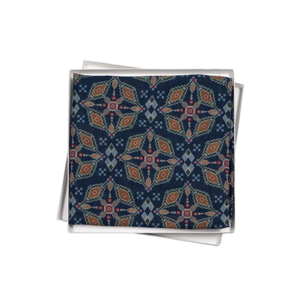 SCIARPA 100% LANA ETHNIC ONE BLUE