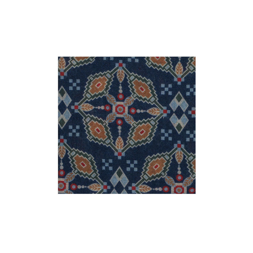 SCIARPA 100% LANA ETHNIC ONE BLUE