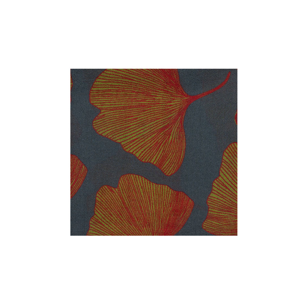 SCIARPA 100% LANA GINKO RED GOLD AND PETROL