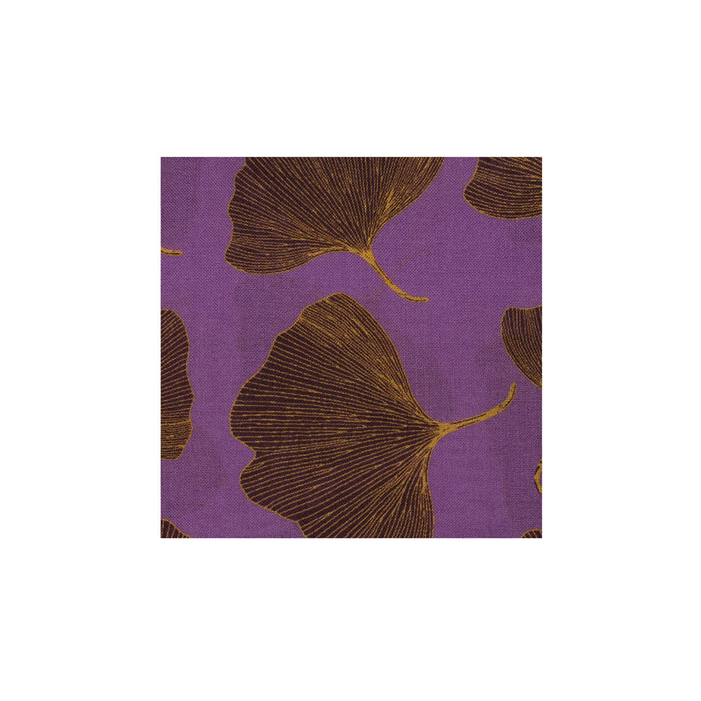 SCIARPA 100% LANA GINKO PURPLE AND GOLD