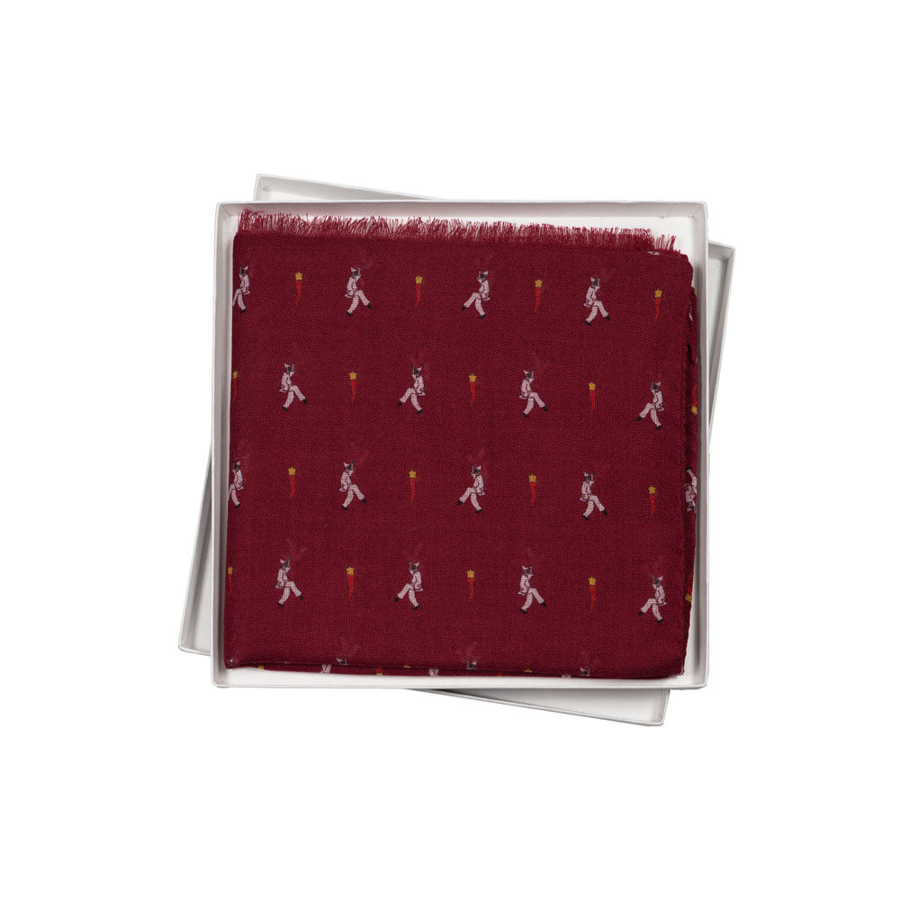 SCIARPA 100% LANA PULCINELLA FORTUNATO BORDEAUX