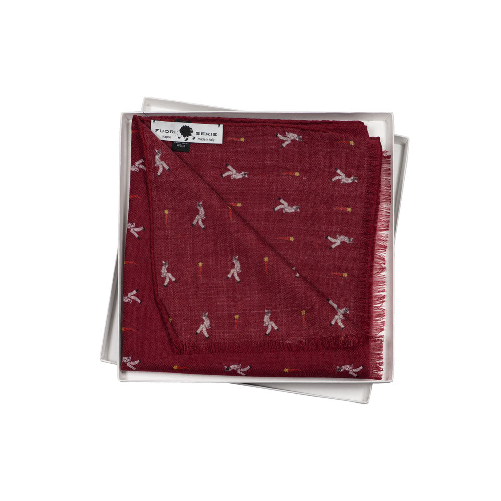 SCIARPA 100% LANA PULCINELLA FORTUNATO BORDEAUX